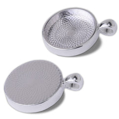 20mm Silver Round Cameo Cabochon Bezel  Base Setting Pendants Mini pendant trays 20pcs