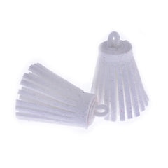 3CM Fiber Tassel Artificial Leather Tassel Fringe Tassels cute fat tassel DIY jewelry Accessories Pendent Charms Findings white 10pcs