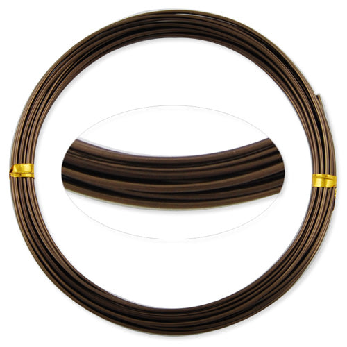 1.5MM Anodized Aluminum Wire,Deep Coffee Coated, round,5M/coil,Sold Per 10 coils