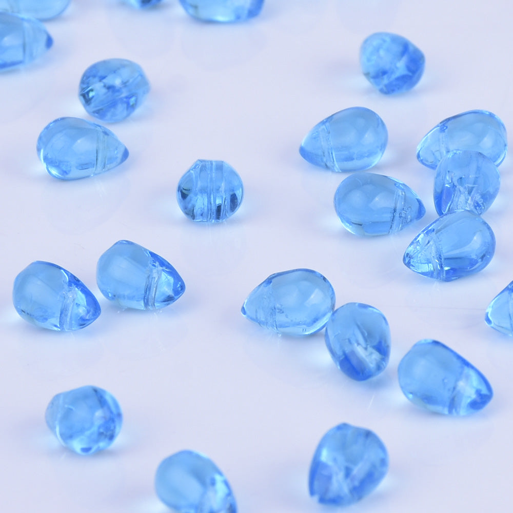6*9mm Glass Teardrop Beads Czech beads Glass drop Beads Glass Beads Tiny Drops Seed Beads blue 50pcs