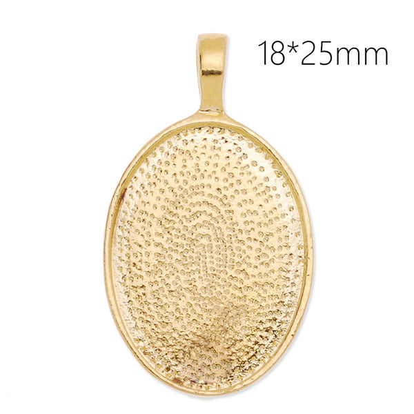18x25mm oval Pendant trays,zinc Alloy filled,Gold plated,20pcs/lot