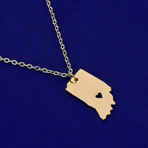 1pcs about 12x23mm Gold Stainless Steel pendant map necklace Stamping blank Jewelry supplies Indiana-IN  18 Gauges