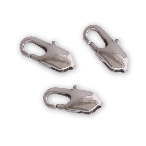 13mm Silver Tone Stainless Steel Lobster Clasp Claw Clasps Unique Oval Style Bracelet Necklace finding, Jewelry Supplies Charms 10pcs