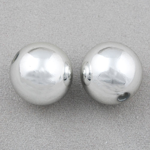16 MM Coated Beads,Imitation Rhodium,Sold per by one package of 230 PCS