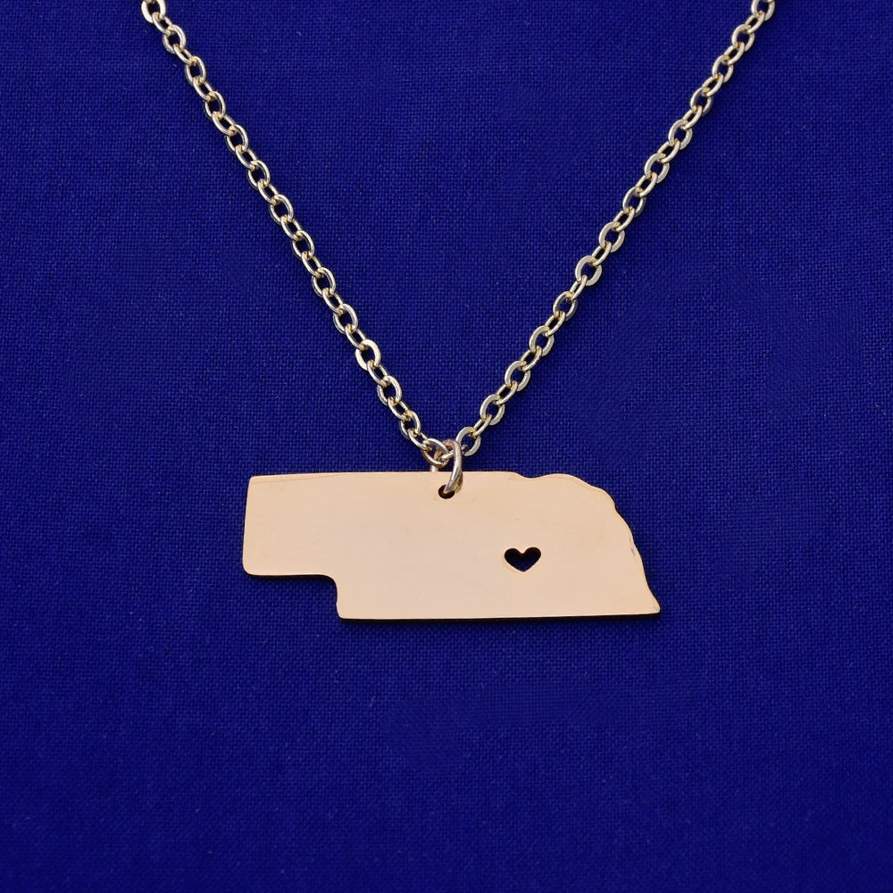 1 pcs about 30x12mm Gold Stainless Steel pendant map necklace Stamping blank Jewelry supplies  Nebraska-NE  18 Gauges