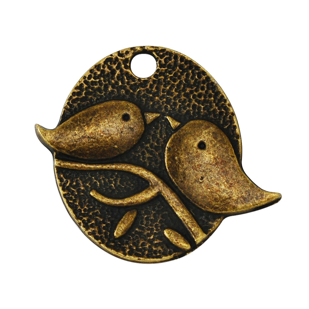 50  Free Bird Charm, bird lover Pendant,Antique Bronze Sparrow Pendant, Jewelry Making Findings 25mm