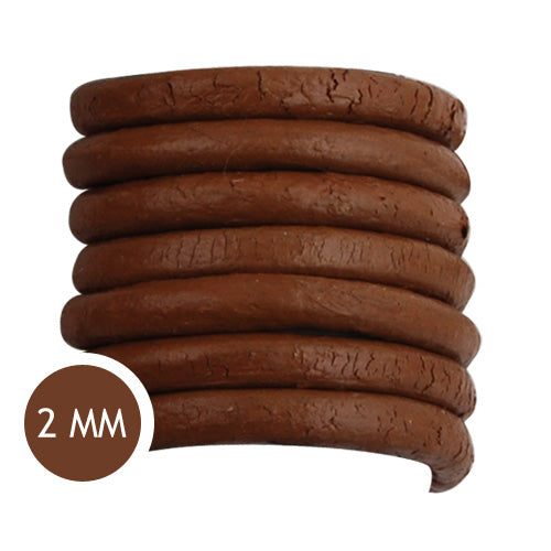 2.0mm Thickness Light Coffee Round Leather Cord,Sold 50M/Roll
