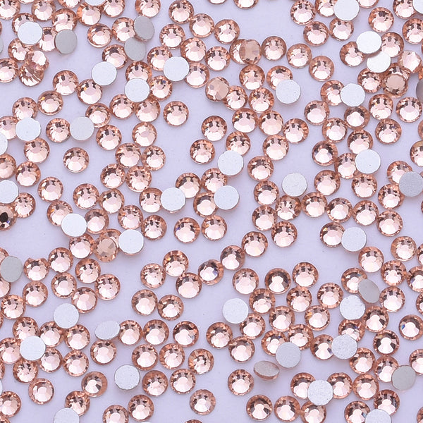 SS8 1440PCS Champagne Non Hot Fix Crystal, Flat Back 3D Rhinestones DIY Phone case Nail art design deco supplies