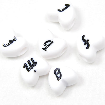 12*12MM Heart Alphabet Beads Acrylic Mixed Alphabet,Sold per PKG of 900 PCS