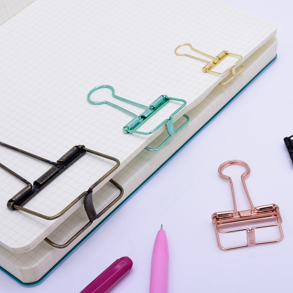tibetara 95*50*20mm Metal Binder Clips Frame Clips wire clips Hollow Out Long Tail Clip Bronze 6pcs