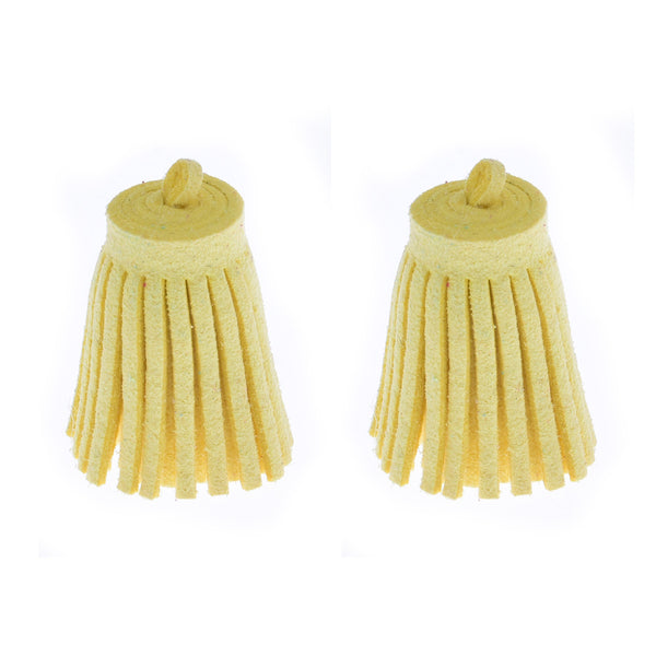 3CM Fiber Tassel Artificial Leather Tassel Fringe Tassels cute fat tassel DIY jewelry Accessories Pendent Charms Findings yellow 10pcs