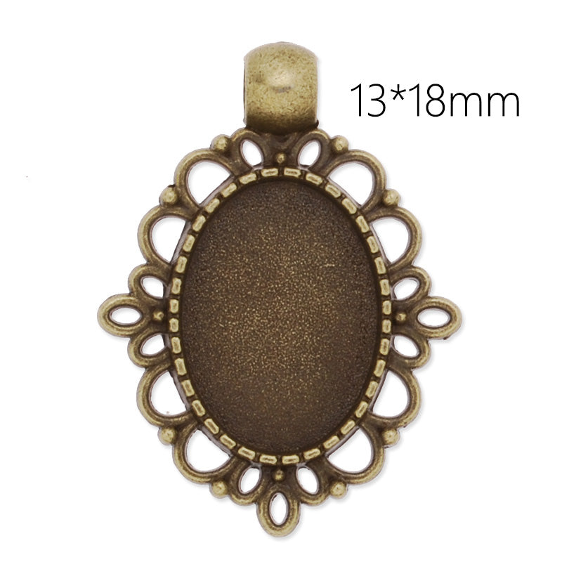 13x18mm Oval Pendant tray setting,zinc alloy filled,antique Bronze plated,20pcs/lot
