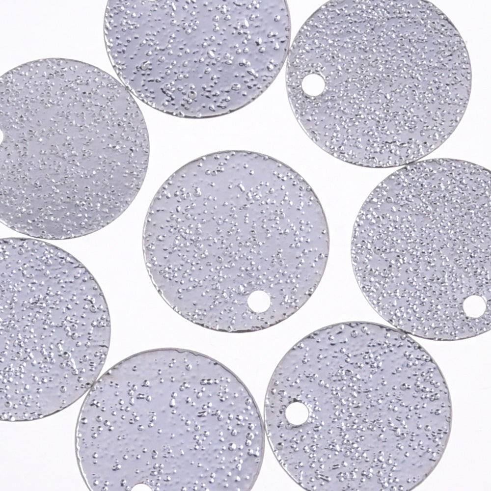 About 10mm brass Electroplate round stamping blanks Frost Toned Stamping Discs Jewelry Making Supplies White K 20pcs