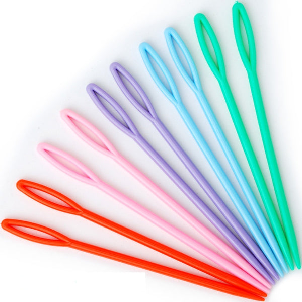 2 3/4\" Multicolor  Plastic Sewing Needles Child Plastic Kid Weave Education Sewing Knitting Cross Stitch Knit Needle 50pcs
