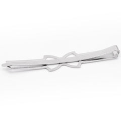 66*9mm Imitation Rhodium Geometric bow-knot word folder, hair clips base,Bobby Pin Base,Metal,20pcs/lot