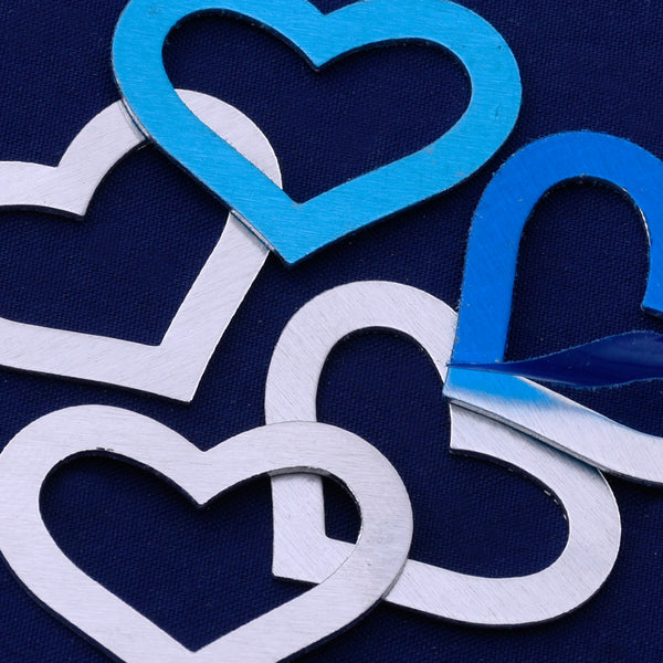 20pcs about 1 1/4"*1"(32*25mm) tibetara® aluminum Hollow heart Stamping supplies Metal Blank Fantastic Shine 18 Gauges
