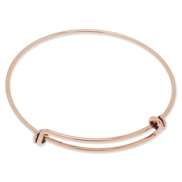 58mm Rose Gold Diameter Expandable Bracelet Wire, Adjustable Alex and Ani Charm Bracelet Bangle,Thickness 1.5mm Brass Ring,5pcs/lot