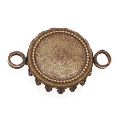 12MM Round Double Hanging Bracelet bezel,Antique Bronze Plated,Lead Free And Nickel Free,fit 12mm round glass cabochon,Sold 50PCS Per Pkg