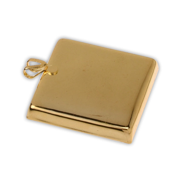 10 pieces Gold Square Pendant Tray, Cabochon Bezel Setting,Cabochon Tray 1 inch 25mm Square Pendant Blanks Diy Photo Jewelry Making