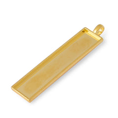 Rectangle Pendant Trays fit 10*50mm Bezel Pendant Settings for Glass or Stickers jewelry supplies gold 20pcs 10172404