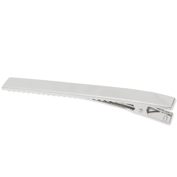 80mm Metal Alligator Hair Clip with Teeth,Nickel color,6mm width,20 pieces/lot