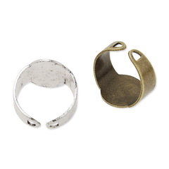 Adjustable cuff Ring with 11x15MM Pad,Easy used,Brass filled,antique Silver plated,20 Pieces/lot