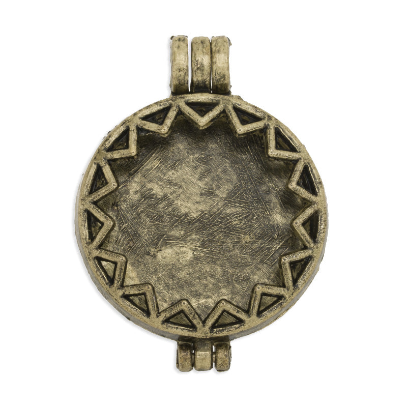 Antique Bronze Filigree Round Locket Pendant ,inner size 30mm,Perfume Locket ,perfume pendant Sold 5pcs/lot