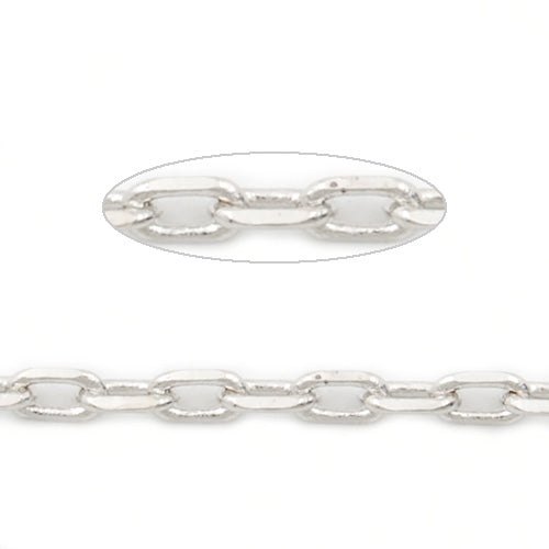 3.7MM*2.2MM Brass Nickel Plated  Cube Chain,Handmade,Sold 25 Meters Per Roll