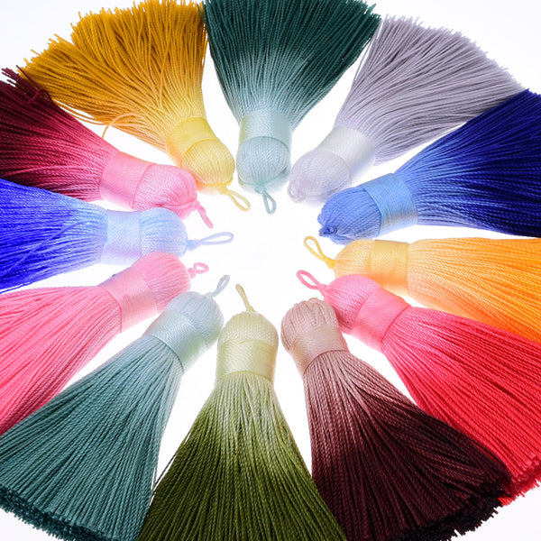 7.8cm  DIY Jewelry Handmade Tassels, Braided Long Handmade Jewelry Tassels Mixed color(The color is picked randomly),6pcs/lot