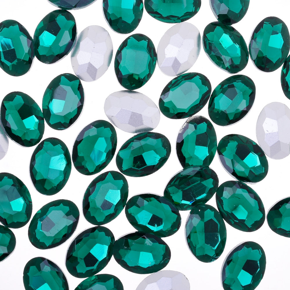10x14mm Oval Pointed Back Rhinestones Glass Jewels point crystal Nail Art Craft Supply green 50pcs 10183853