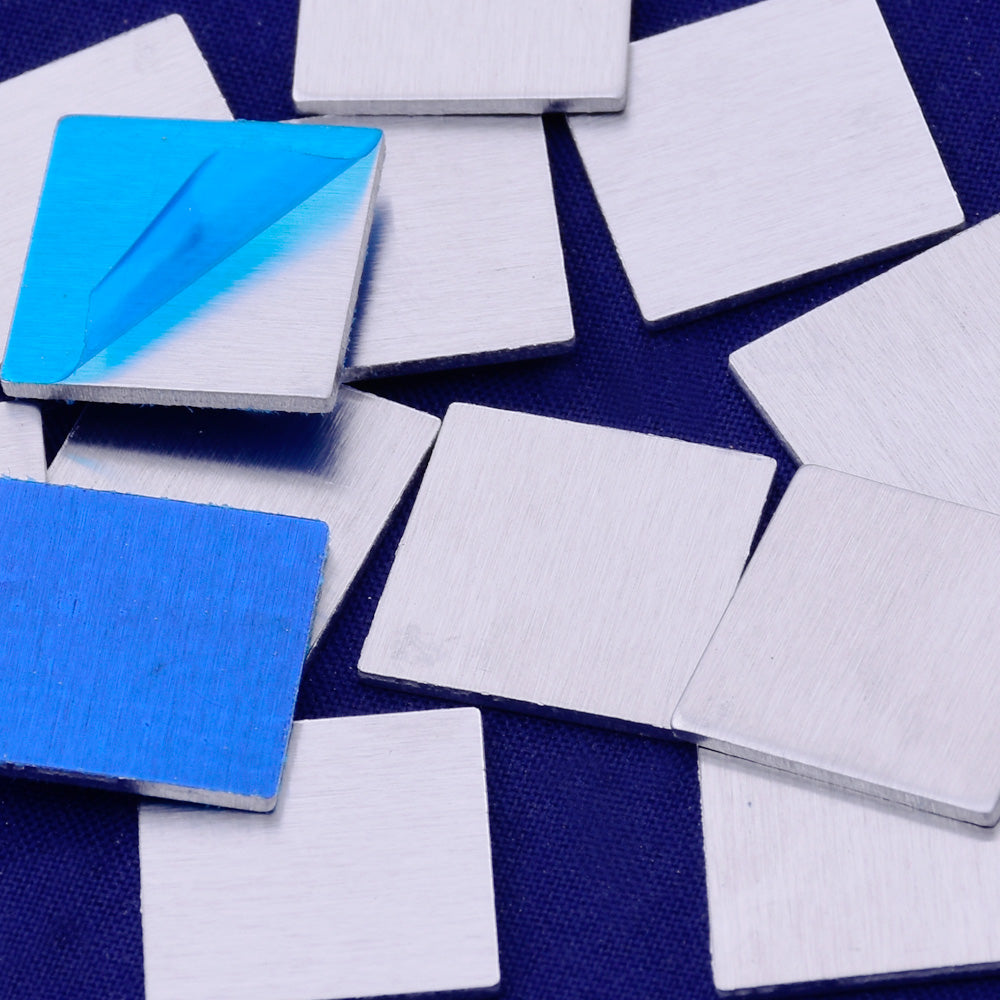 20pcs about 5/8"x5/8" tibetara® aluminum Square shape Stamping supplies Metal Blank Fantastic Shine 18 Gauges