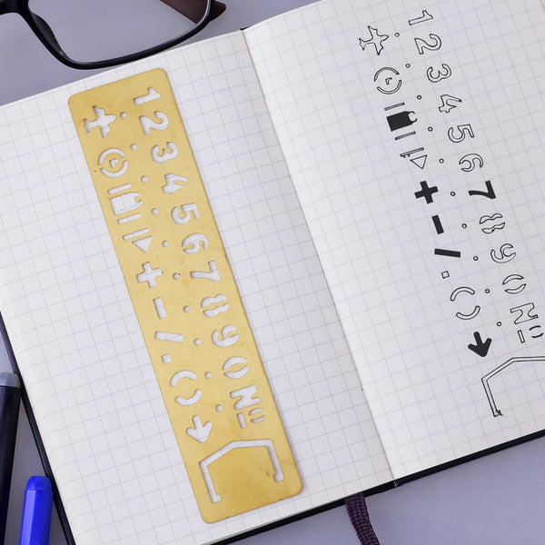 About  1*5" Brass Stencil Bookmark bullet journal stencil Journal Stencil Planner Stencil Craft Supplies Books number Stencil 1pcs
