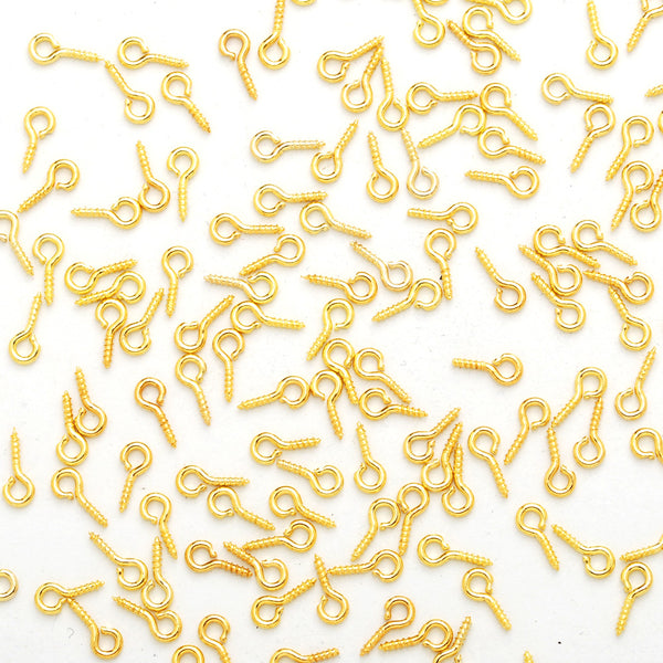 4x8mm Screw Clasps,sheep eyes self-tapping screws,18k gold screw eye pin,Metal,200pcs/lot