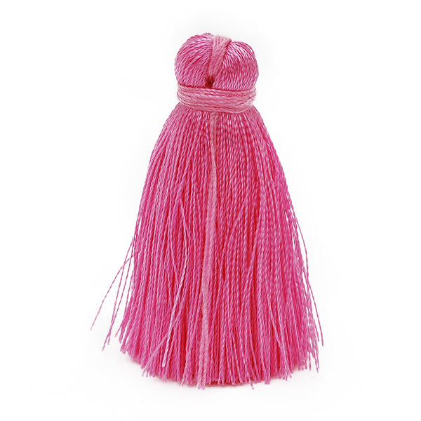 4cm Silky Tassels,Pink  Handmade Long Jewelry Tassels,Fashion Mala Necklace Tassels, 20pcs/lot