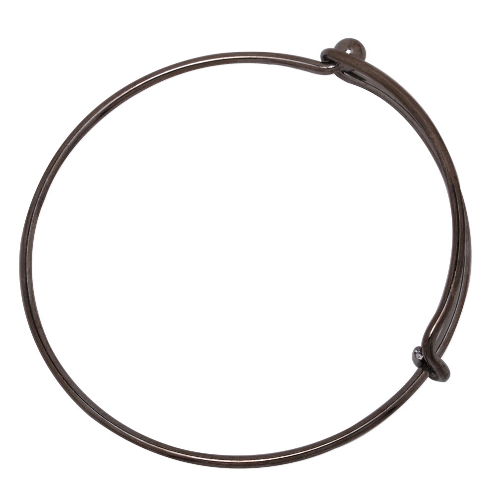 60mm Antique Black Diameter  Adjustable Charm Bracelet Bangle,Expandable Bracelet Wire,Thickness 2mm Copper Ring,5pcs/lot