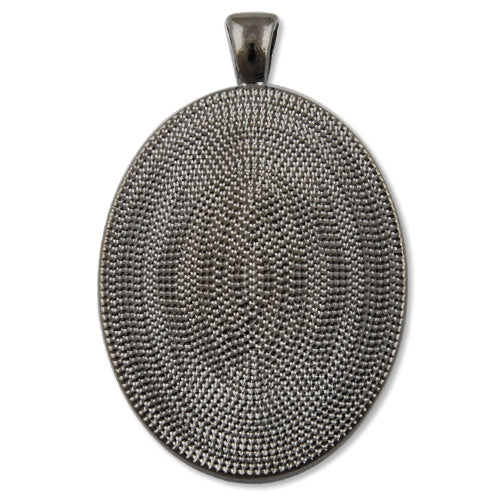 30*40mm Oval Cameo Cabochon Base Setting Pendants,Gun Metal Black Plated,Lead Free And Nickel Free,Sold 20PCS Per Lot