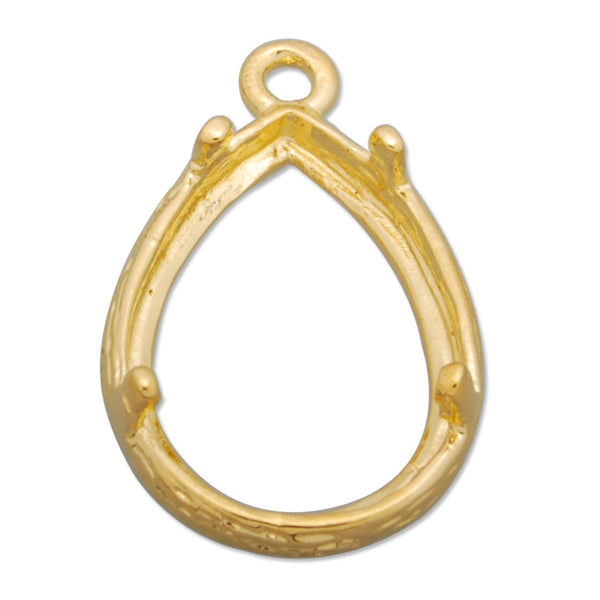 10*14MM Drop Brass Gemstone Bezel,Gold,charms links,sold 20pcs per lot