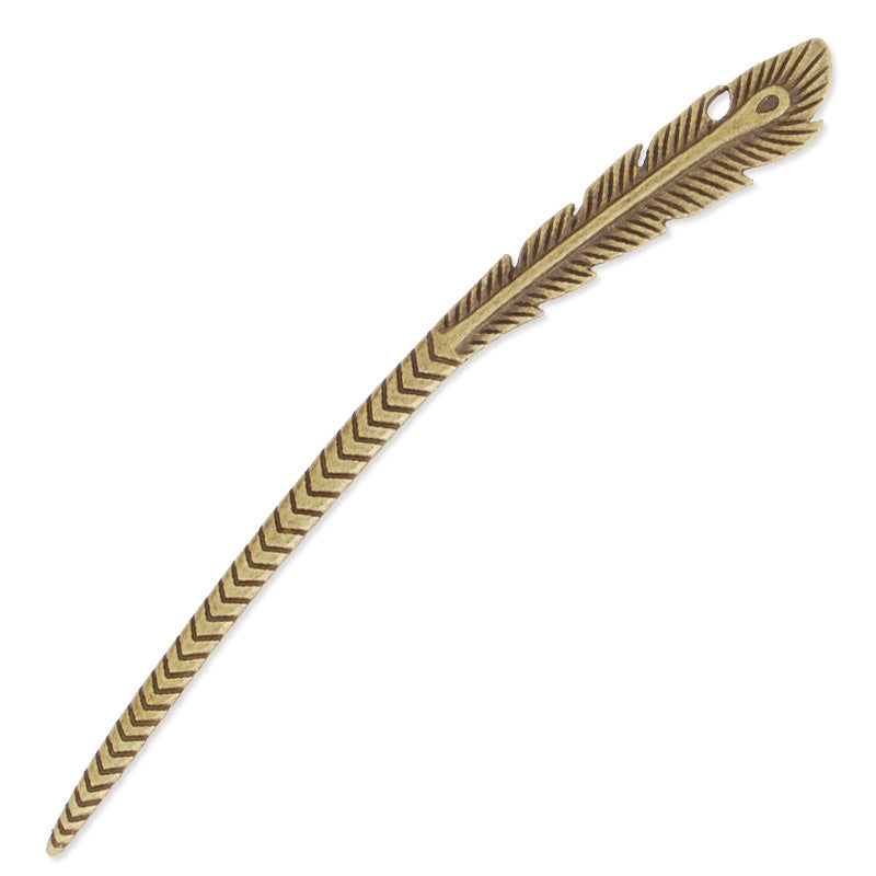 15x158mm Antique Bronze Hair Stick,feather,Metal Hair Stick, Hair Accessories,Hair Sticks Hairpin,10PCS/lot