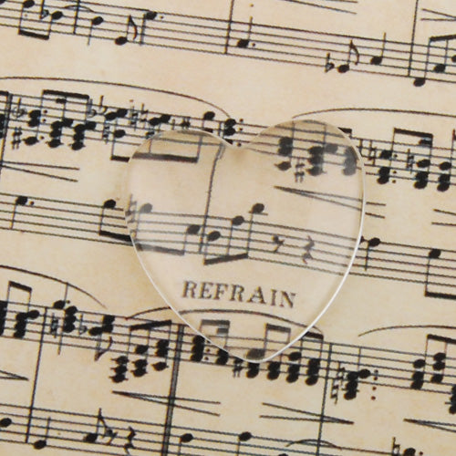 100 PCS 25 MM Heart Flat Back Clear Crystal Glass Cabochon,Top Quality