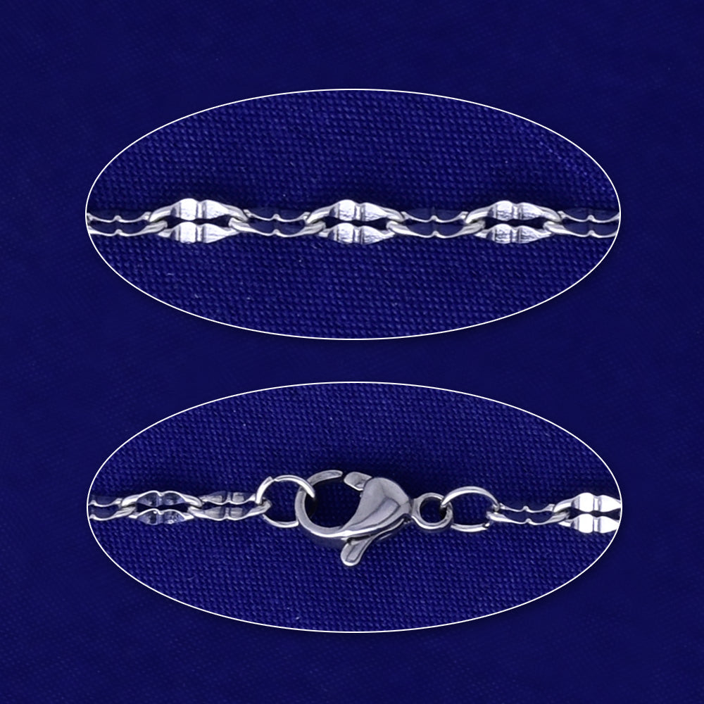 0.6*0.3mm link Stainless Steel Chain With Stainless Steel Lobster Claw Clasp Bracelet Chain 20
