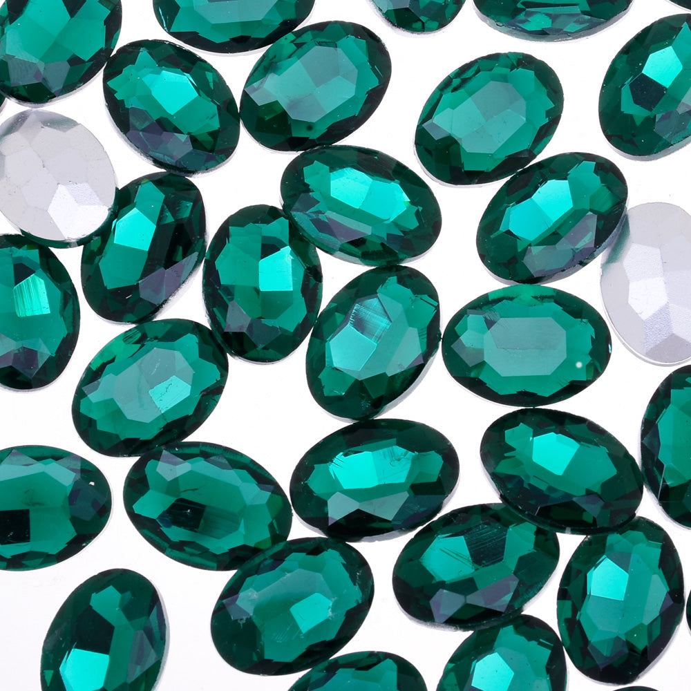 13x18mm Oval Pointed Back Rhinestones Glass Jewels point crystal Nail Art Craft Supply green 50pcs 10183953
