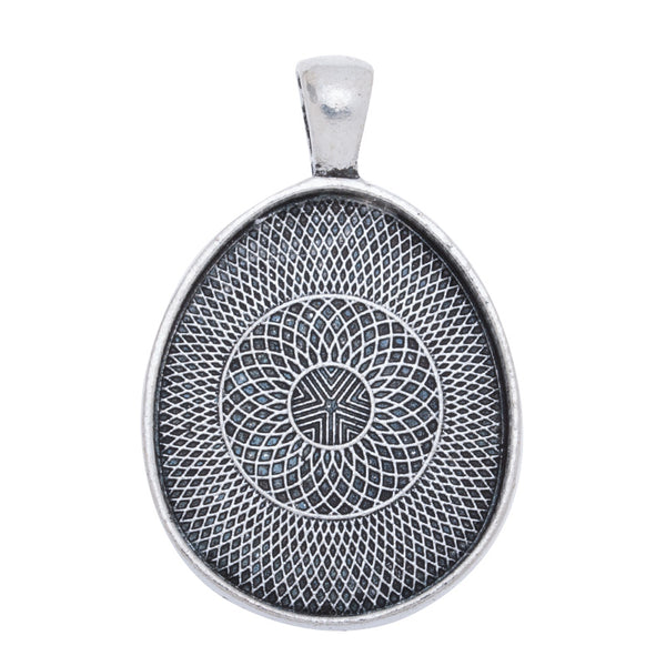 25x30mm Antique Silver plated Bezel Base Setting Pendants, egg shape,Blank Pendant Trays,metal blanks for jewelry,sold 20pcs/lot