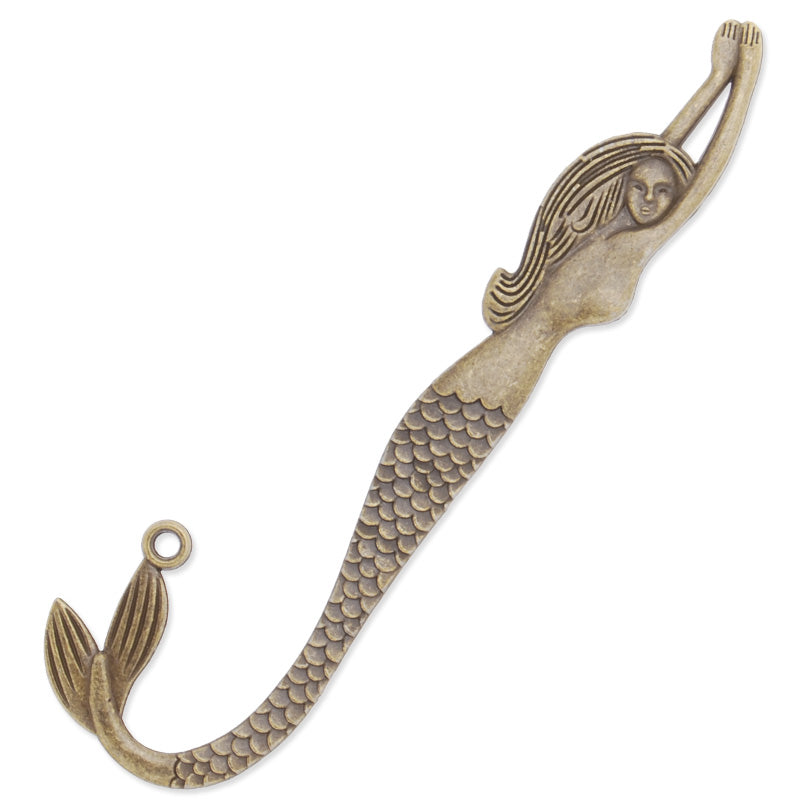 32x120mm Antique Bronze hook bookmark,mermaid,10pcs/lot