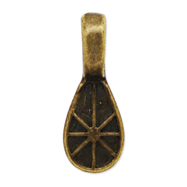7x19.5mm Vintage Art Bails,Match Glue On Pendant Bails for Jewelry,Zinc Alloy Filled,Antique Bronze plated,50 Pieces/lot