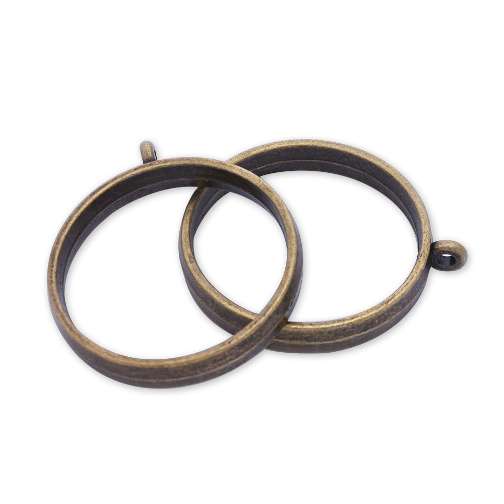 10 Antique bronze Metal Round frame  28.5*28.5*4mm open back pendant  Zinc alloy accessories pendant trays Resin Setting Blanks