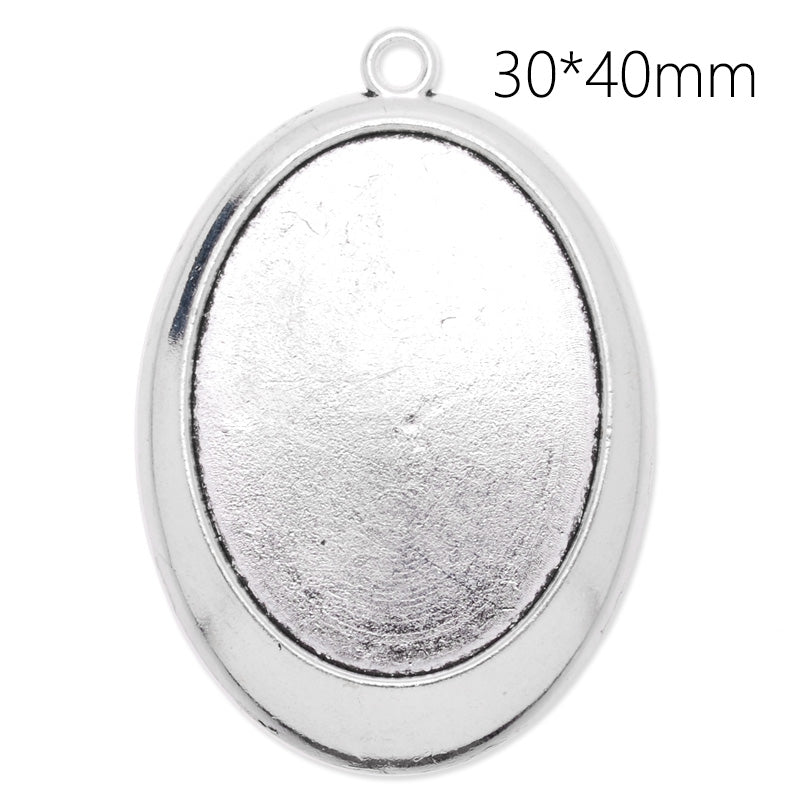 30x40mm Oval pendant tray,Zinc alloy filled,Antique silver plated,20pcs/lot