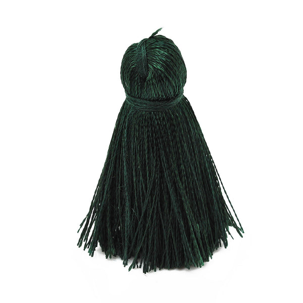 3cm Silky Tassels,Blackish Green Fashion Mala Necklace Tassels, Handmade Jewelry Tassels, 20pcs/lot