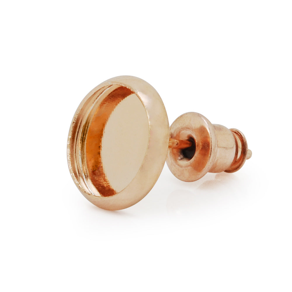 8mm Brass Earring Stud Setting,Rose Gold Earring Stud Blank,Ear Plug Bullet,Findings,sold 50pcs/lot