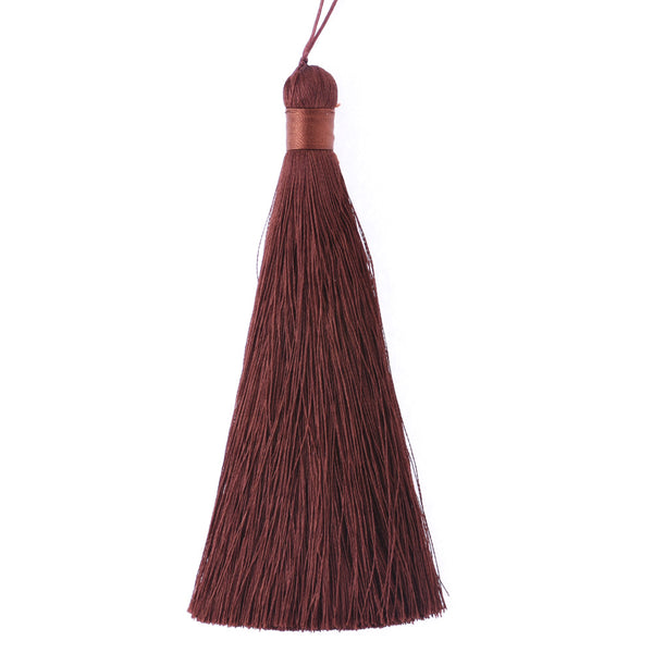 12cm Deep Coffee Silky Jewelry Tassels, Handmade Long Jewelry Making Tassels,Quality Fashion Tassels, 6pcs/lot