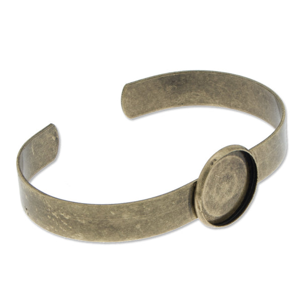 Antique Bronze Plated Adjustable Bracelet Setting With 16MM Round Bezel,Cuff,width is about 8mm,Lead Free And Nickel Free,Sold 10PCS Per Lot